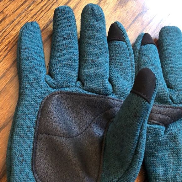 EDDIE BAUER Men’s Knit Touch Finger Turquoise Winter Gloves Size Large XL - Picture 3 of 11